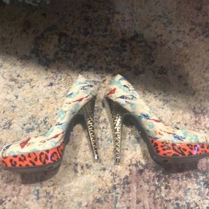 Platform pattern/leopard heels. No Box worn 1 time